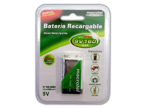 BATERIA RECARGABLE 9 VOLT. MACROTEL 260MA