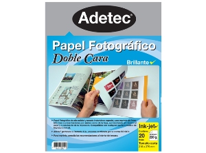 PAPEL FOTO. ADETEC INK-JET DOBLE CARA 20HJ
