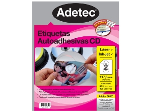 ETIQUETA INKJET/LASER CD 50 HJ 100 UN ADETEC