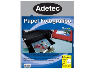 PAPEL FOTO. ADETEC MATE CARTA 170GR 10HJ