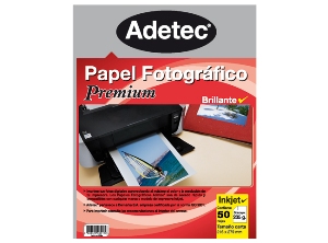 PAPEL FOTO BRILLANT INKJET CARTA 235GR 50HJ ADETEC