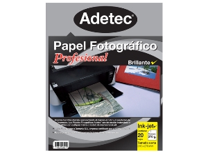 PAPEL FOTO BRILLANT INKJET CARTA 270GR 20HJ ADETEC