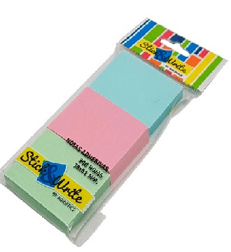 Nota Adhesiva Stick & Write Colores Pastel 300 Hojas 3 Tacos