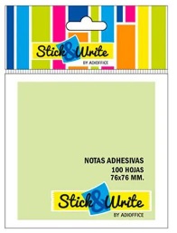 Nota Adhesiva Stick & Write Verde Claro 100 Hojas 76x76 mm