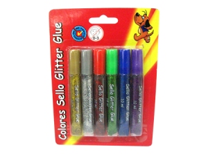 ADHESIVO GLITTER GLUE 6UD 10ML DO-PL-AZ-VE-RJ-LI