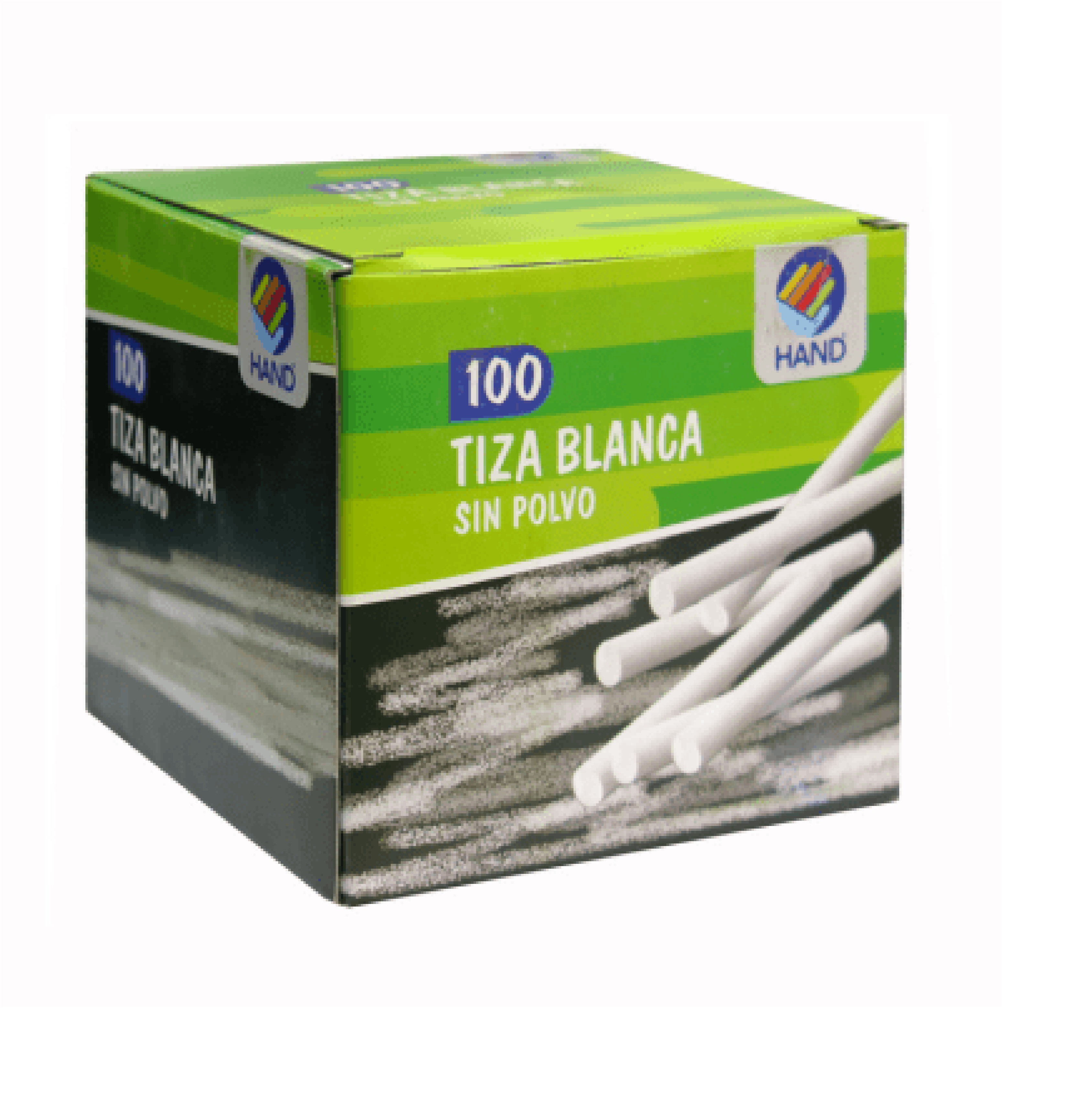 TIZA BLANCA HAND REDONDO SIN POLVO 100 UNIDADES