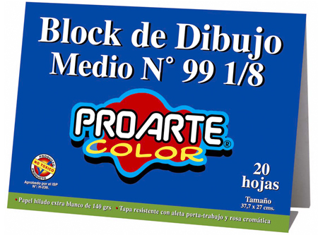 BLOCK DIBUJO 99 1/8 PROARTE 20 HJS.
