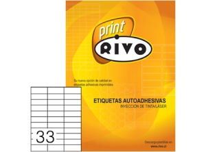 ETIQUETA INK/LASER 25X 72-3C 100HJ RIVO 33 ET.XHJ