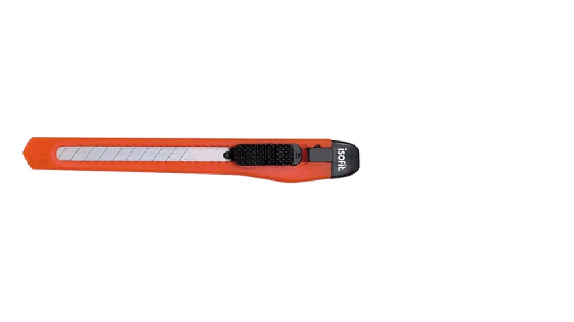Cuchillo Cartonero Isofit Chico 120 con Freno Naranja