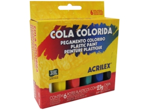 COLA COLORIDA 6 COLORES ACRILEX