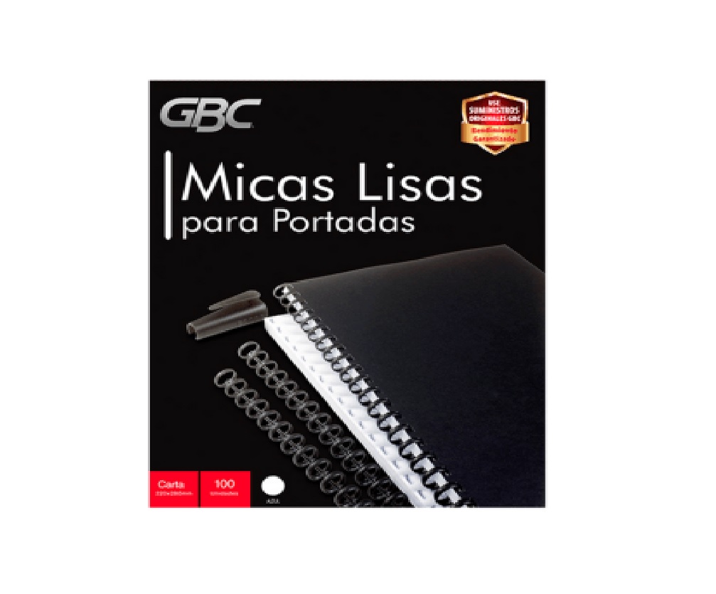 Mica para Encuadernar Ibico Azul Carta Lisa 100 Unidades