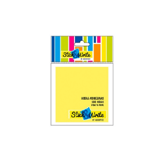 Nota Adhesiva Stick & Write Amarillo 100 Hojas 76x76 mm