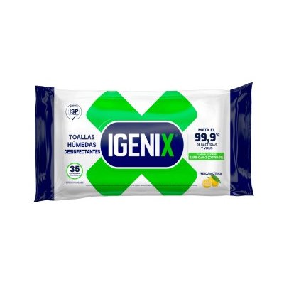 Toallas Desinfectantes Igenix Frescura Cítrica de 35 Unidades
