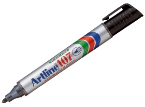 MARCADOR ARTLINE 107R P.RED. RECARGABLE NEGRO