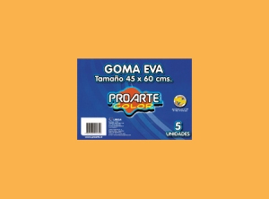 GOMA EVA PLIEGO NARANJA 40 X 60 X 1 UDS