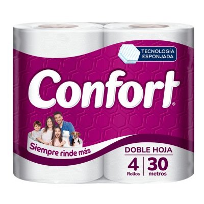 Papel Higiénico Confort Doble Hoja 4 Rollos 30 m