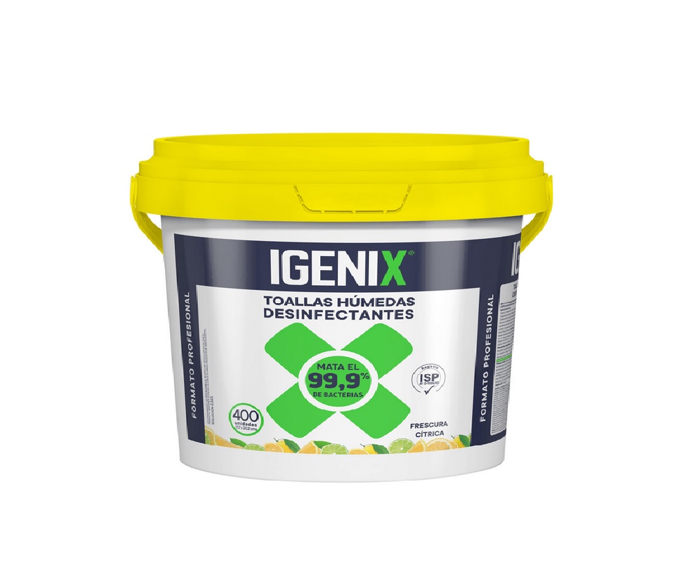 Toallas Desinfectantes Igenix Frescura Cítrica Balde 400 Unidades