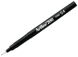 LAPIZ FIBRA 0.4 ARTLINE 200 NEGRO