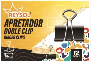 DOBLE CLIPS REYSOL SUJETADOR DE 3/4 19 MM  12 UNIDADES