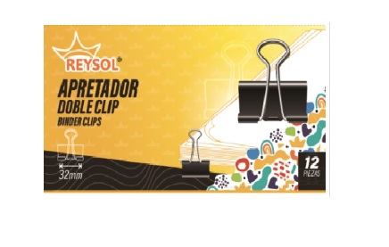 DOBLE CLIPS REYSOL SUJETADOR DE 1 1/4 32 MM 12 UNIDADES