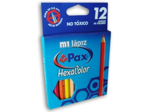 LAPIZ COLOR 12UN. CORTO PAX HEXAGONAL
