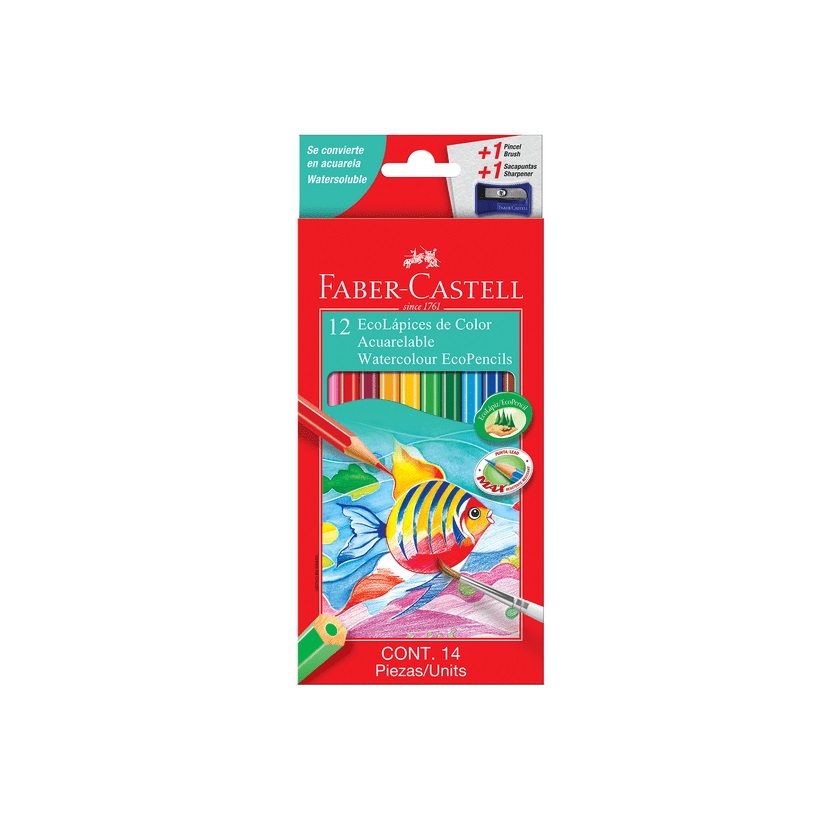 Lápices De Color Faber Castell Acuarelable Largo Hexagonal 12 Colores