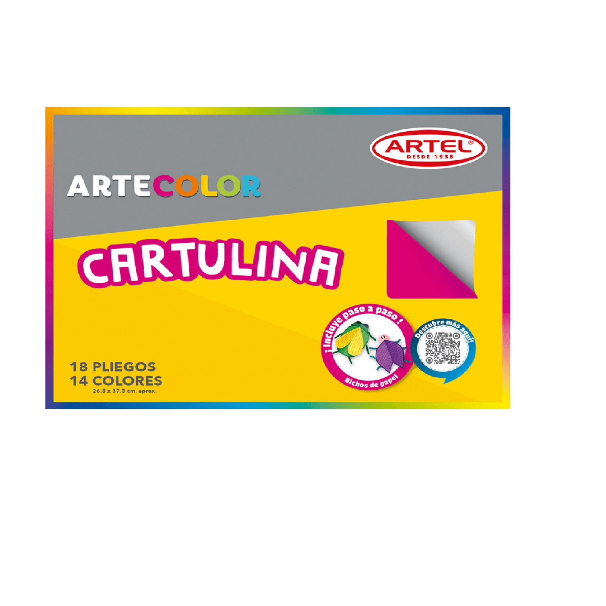 CARPETA CON CARTULINA ARTEL ARTECOLOR SURTIDOS 18 PLIEGOS