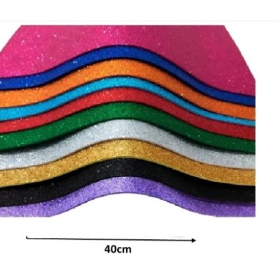 GOMA EVA GLITTER AMARILLO PLIEGO 40 X 60