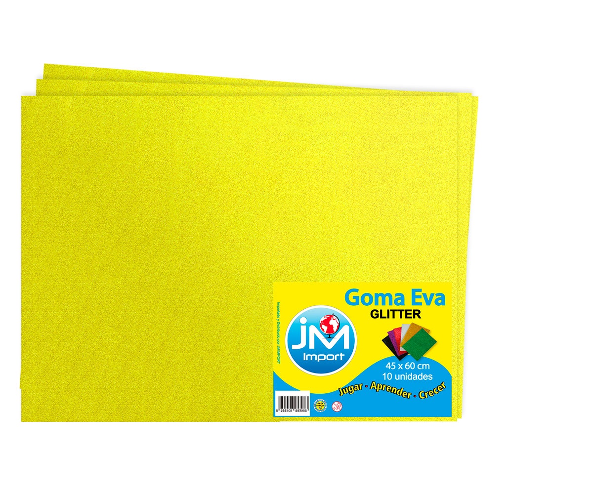 GOMA EVA GLITTER AMARILLO 45X60