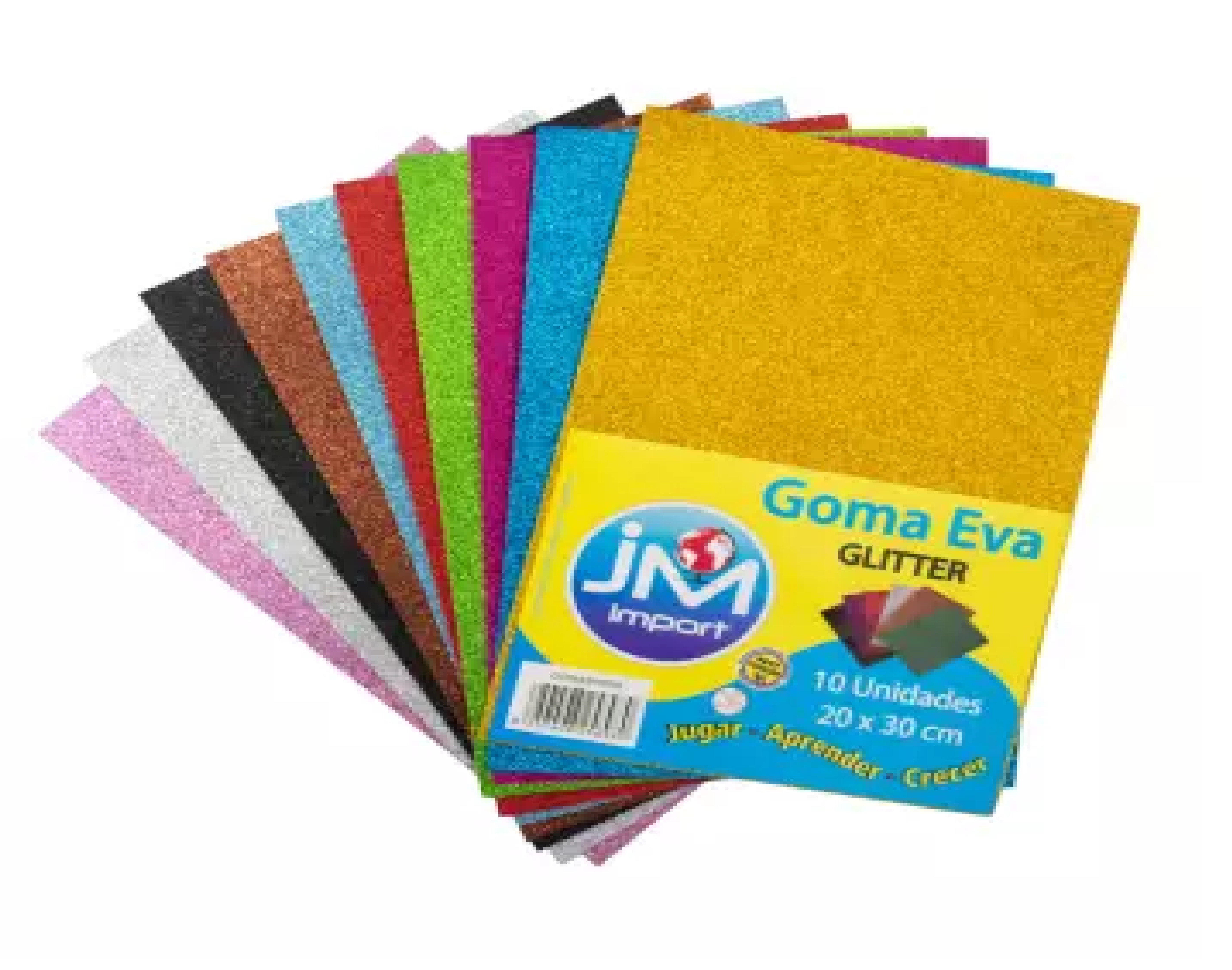 GOMA EVA  10UND.GLITTER SURTIDOS  20X30CM (100)