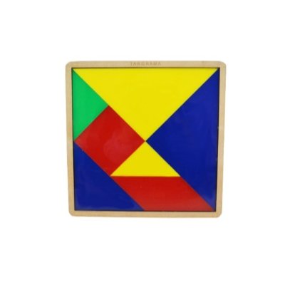 TANGRAMA ACRILICO 7 PZAS. 10X10CM.COLOR B/MADERA