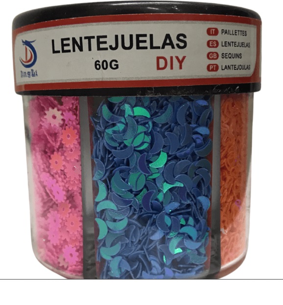LENTEJUELA DISENO C/DISPENSADOR 60GR
