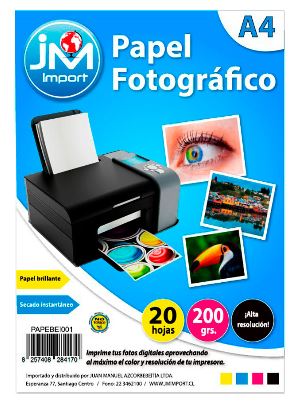 PAPEL FOTOGRAFICO GLOSSY  200GRS 20HJS(70)