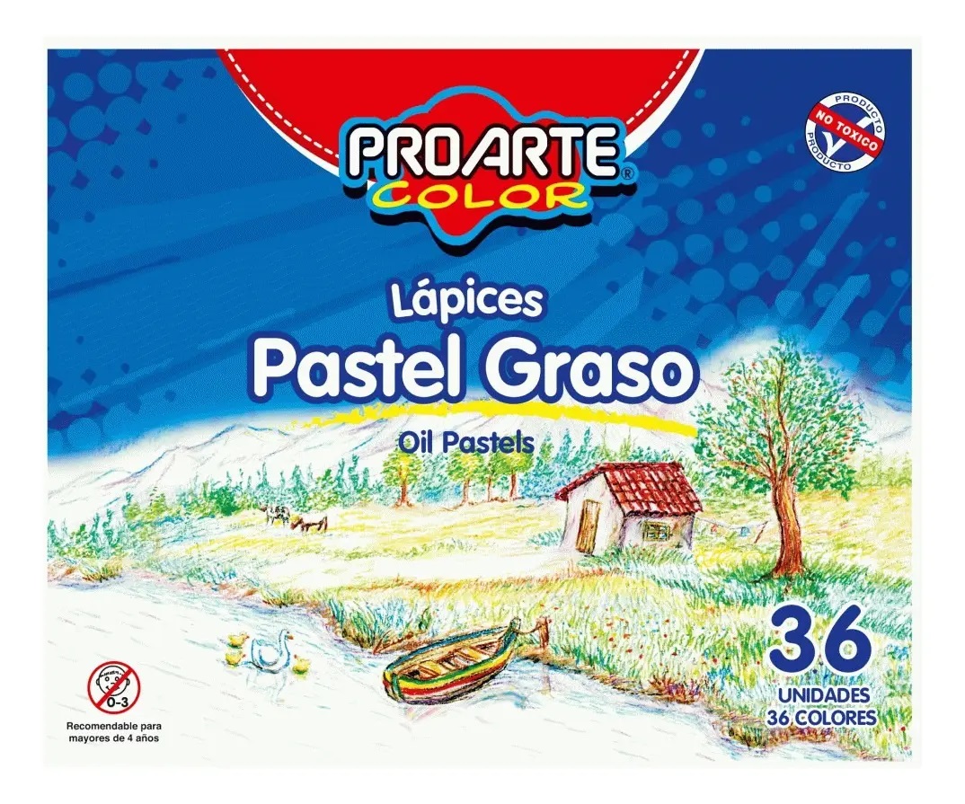 LAPICES PASTEL GRASO 36 COL PROARTE TRAZO 36 COLORES