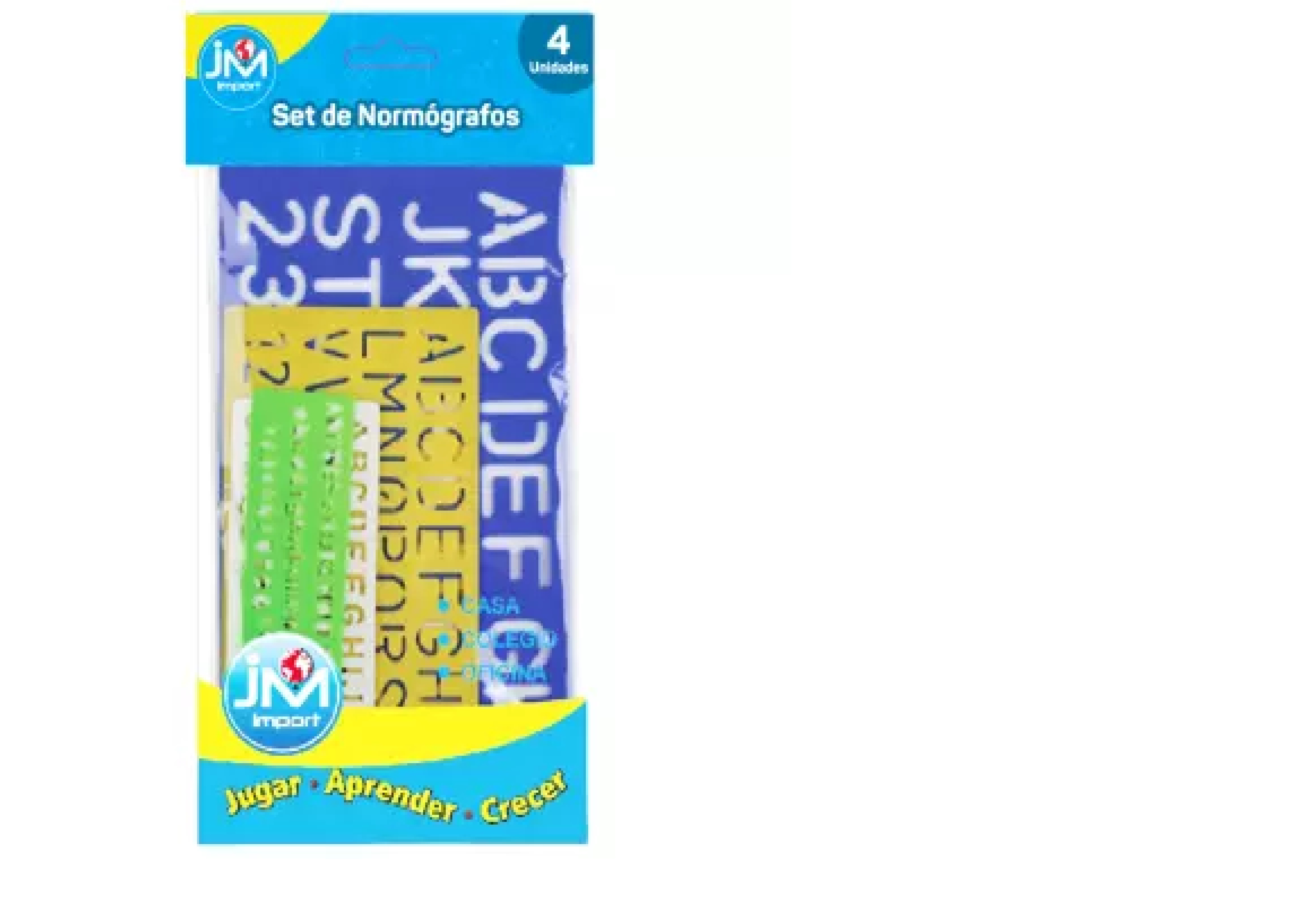 SET DE NORMOGRAFOS 4 PZAS. DIF MEDIDAS (100-200)
