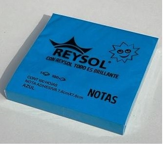 NOTA ADHESIVA REYSOL AZUL 76X76 MM 100 HOJAS