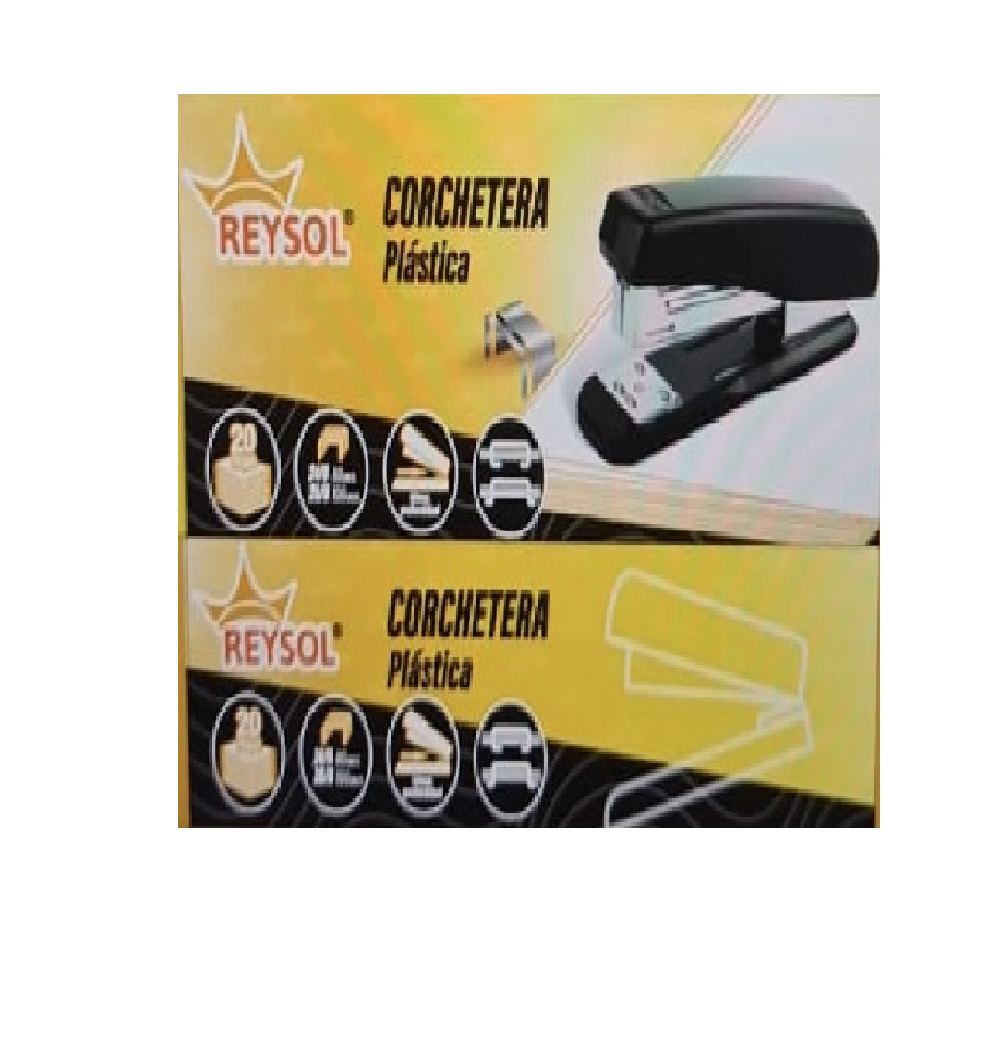 CORCHETERA MEDIANA 26/6 20 HJ METAL/PLASTICO REYSOL + CAJA DE CORCHETES 1000 CORCHETES  REYSOL