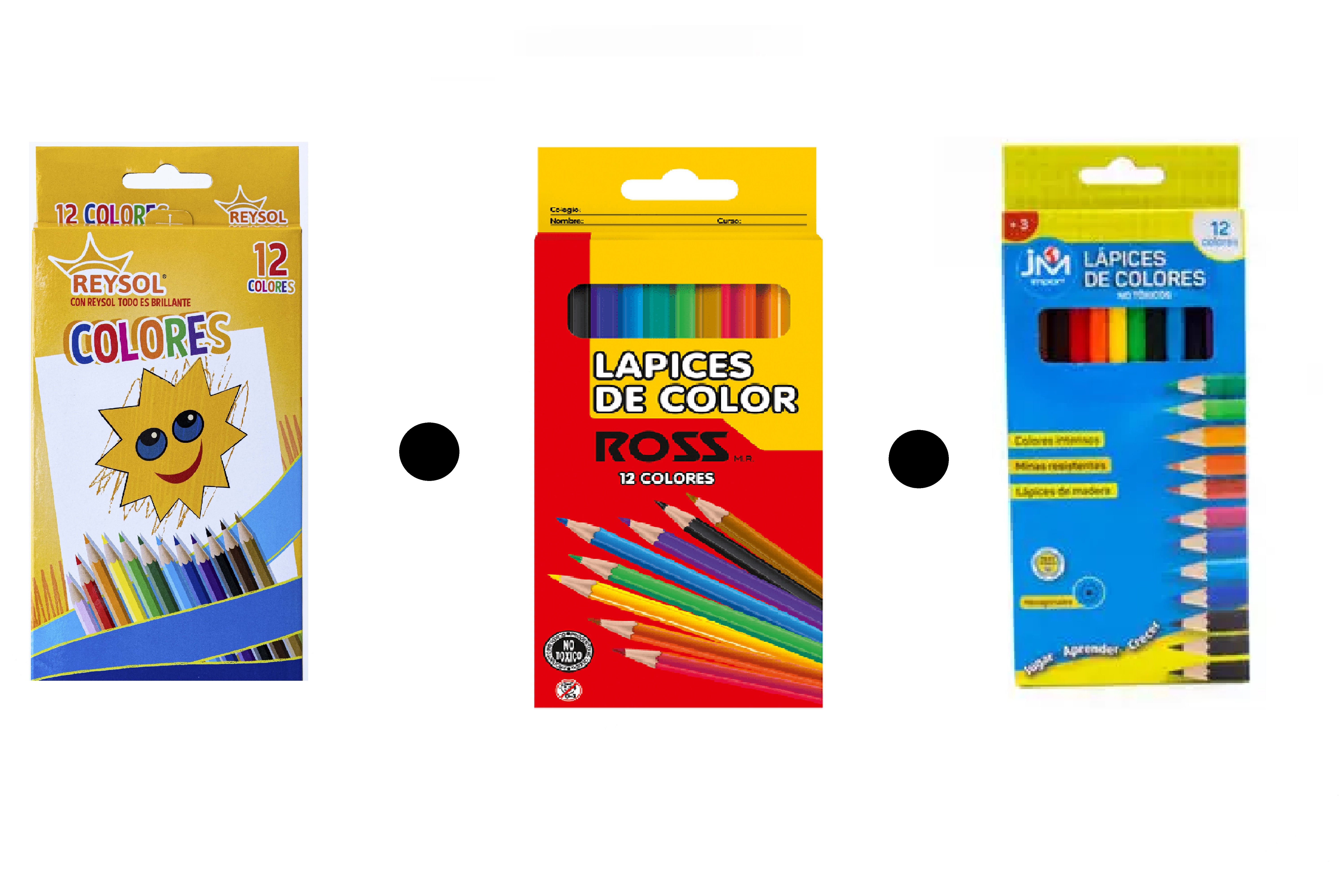 LAPICES DE COLORES 12 UNID. LARGOS REYSOL - JM IMPORT - ROZZ