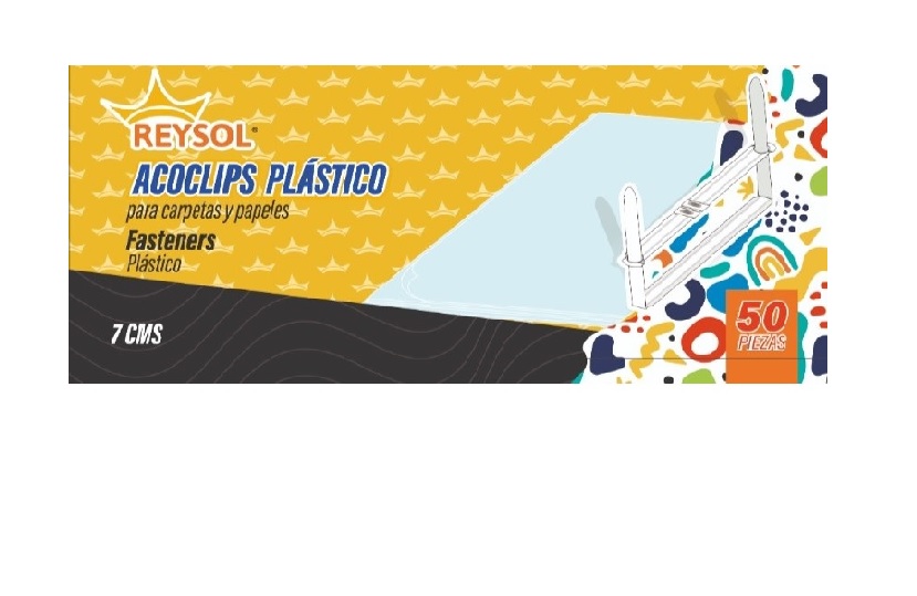 ACCOCLIP PLASTICOS  CM BLANCOS REYSOL 50 UNIDADES