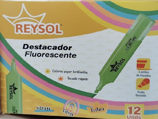 CAJA 12 DESTACADOR PALETA REYSOL VERDE
