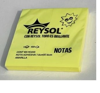 NOTA ADHESIVA REYSOL AMARILLO 76X76 MM 100 HOJAS