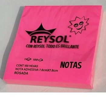 NOTA ADHESIVA REYSOL ROSADO 76X76 MM 100 HOJAS
