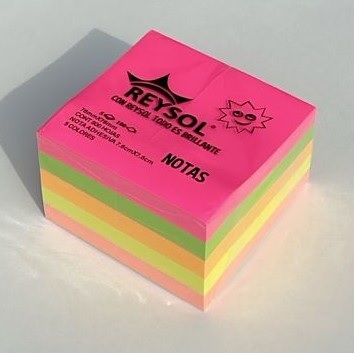 NOTA ADHESIVA REYSOL 5 COLORES 500 HOJAS 76X76 MM