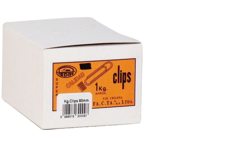 CLIPS METÁLICO N80 REDONDO 80 MM GIGANTE 1 KG - PEDIN