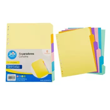 SEPARADOR DE CARTULINA 6 DIV. CARTA (25-100)