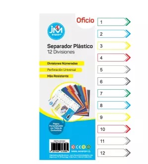 SEPARADOR VINILICO OFICIO 12 DIV (60-120)