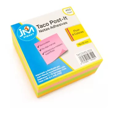 TACO POST IT NEON 76X76 400 HJS 4COL 25010414(8-96