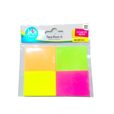 TACO POST IT NEON 38*50MM 4 COL. 100 HJS (24-576)