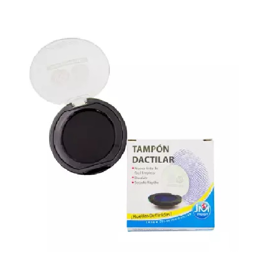 TAMPON DACTILAR CIRCULAR NEGRO C/TAPA (12-288)