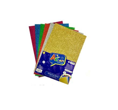 GOMA EVA LATINA GLITTER SURTIDO 20X30 CM PAQUETE DE 6 UNIDADES